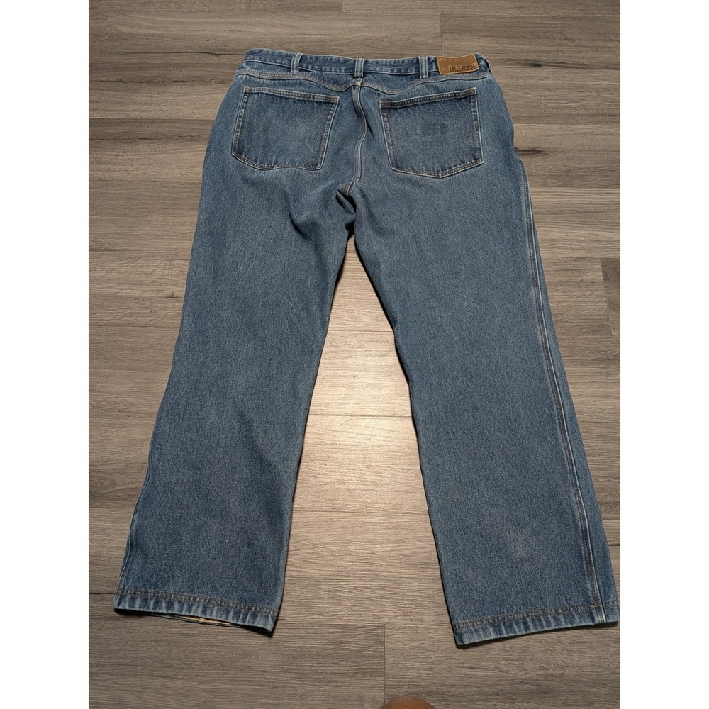 Duluth Trading Men's Fleece Lined Medium Wash Relaxed Fit Denim Blue Jeans 38x30 - Picture 6 of 7